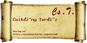 Csikány Teréz névjegykártya